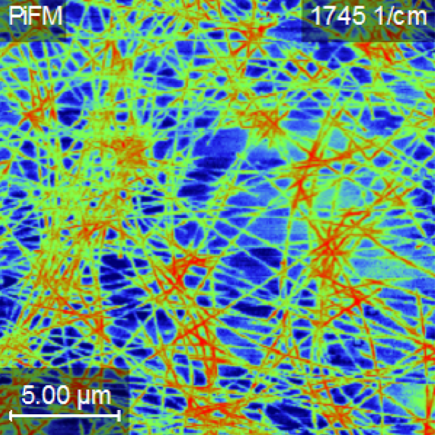 PiFM image of buried silver nanowire in conductive layer