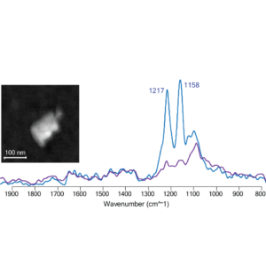 Image of nano IR (FTIR) spectra taken on PTFE nano particle